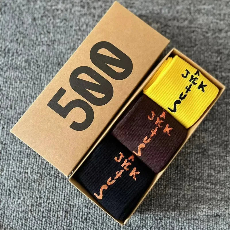 Cactus Jack Cotton Crew Socks Men 3 Pairs Box Free Shipping