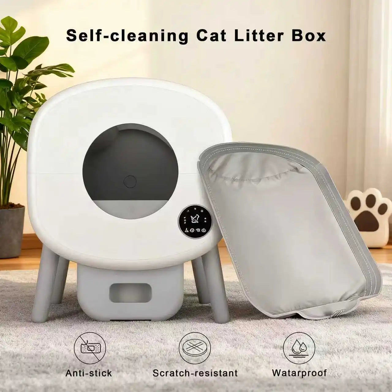 Automatic Cat Litter Box Liner Soft Fabric Removable Replacement Mat
