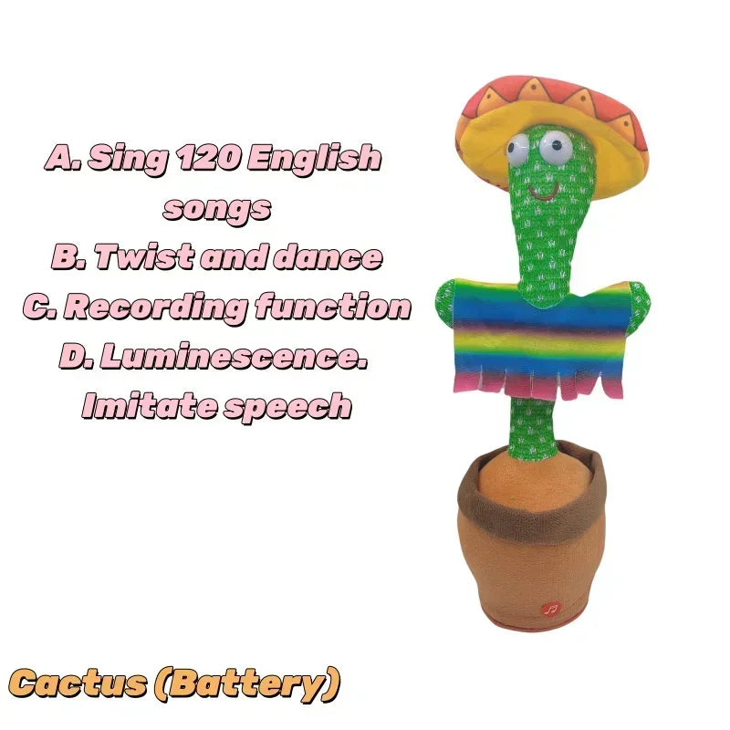 Talking Dancing Cactus Plush Toy with Music
