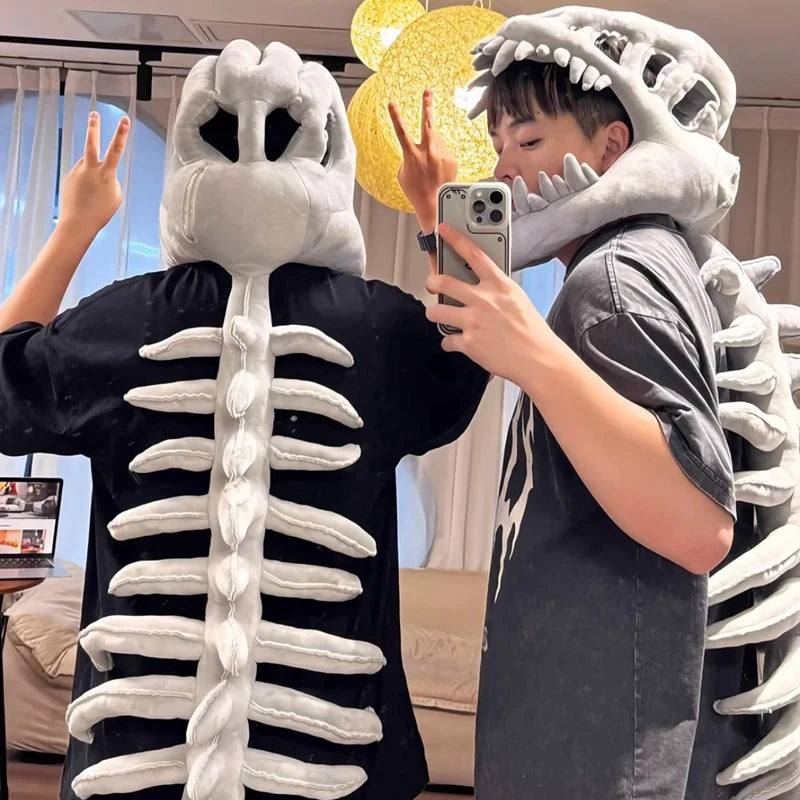 Realistic Dinosaur Skeleton Costume 75/115CM Plush Cosplay Set