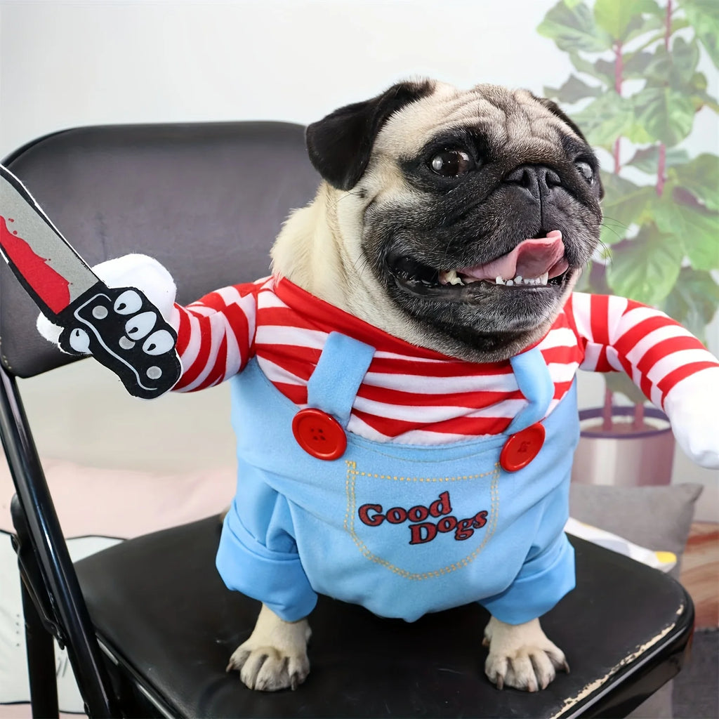 Halloween Funny Doll Pet Costume with Wig for Dogs and Cats