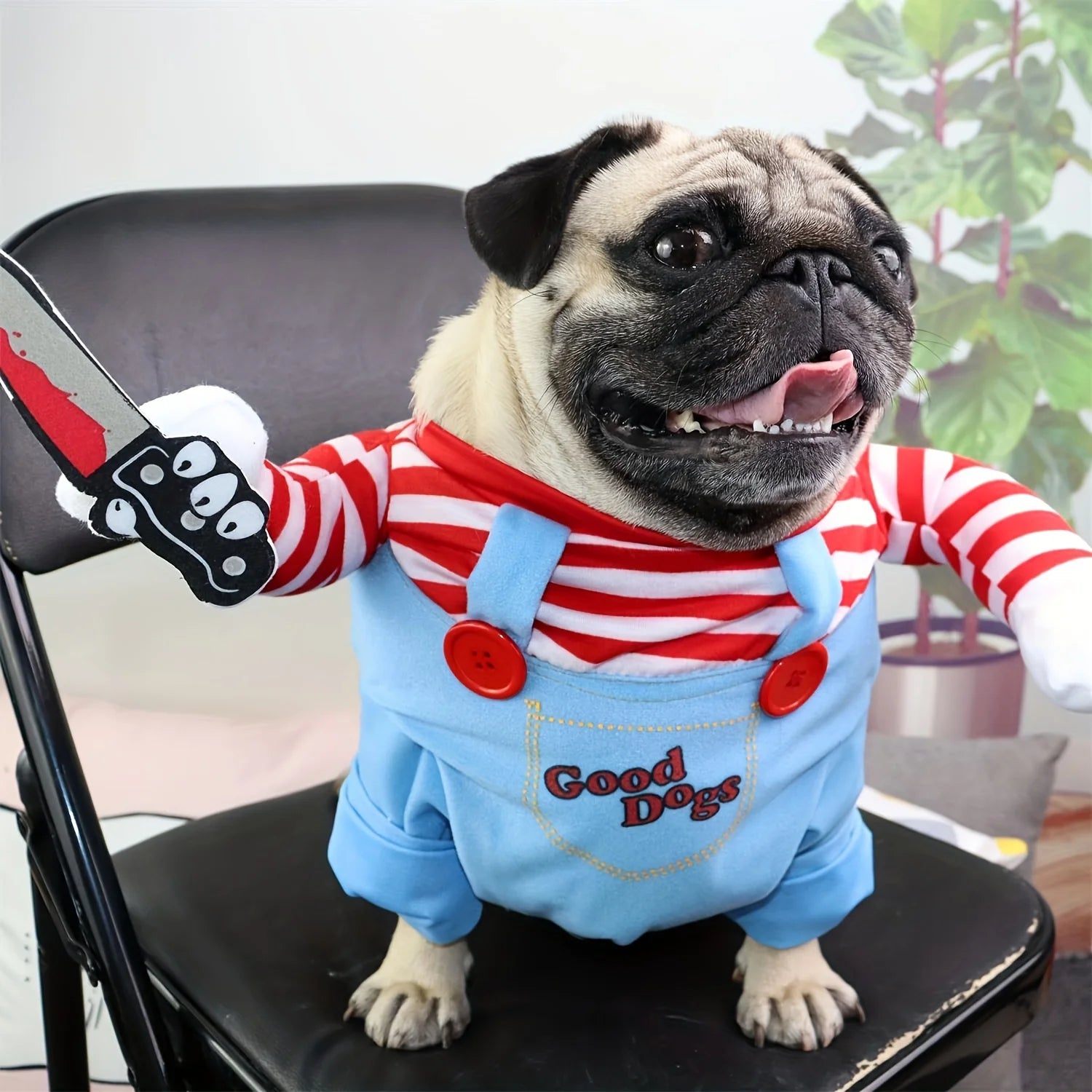 Halloween Funny Doll Pet Costume with Wig for Dogs and Cats