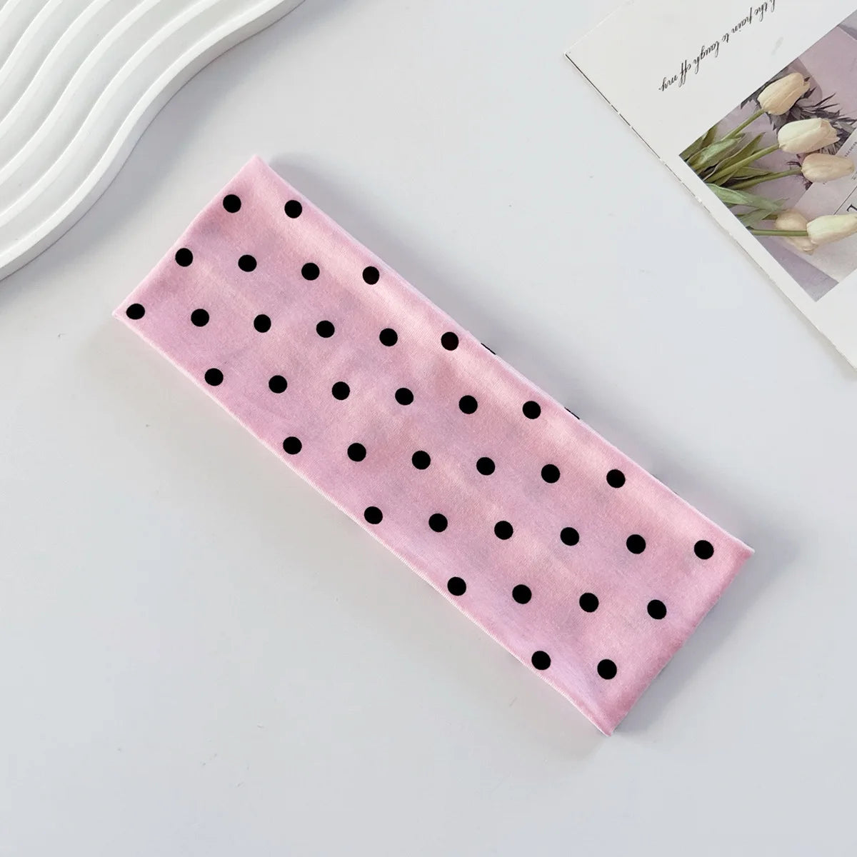 Polka Dot Yoga Headband Sweat Absorbent Sports Hairband