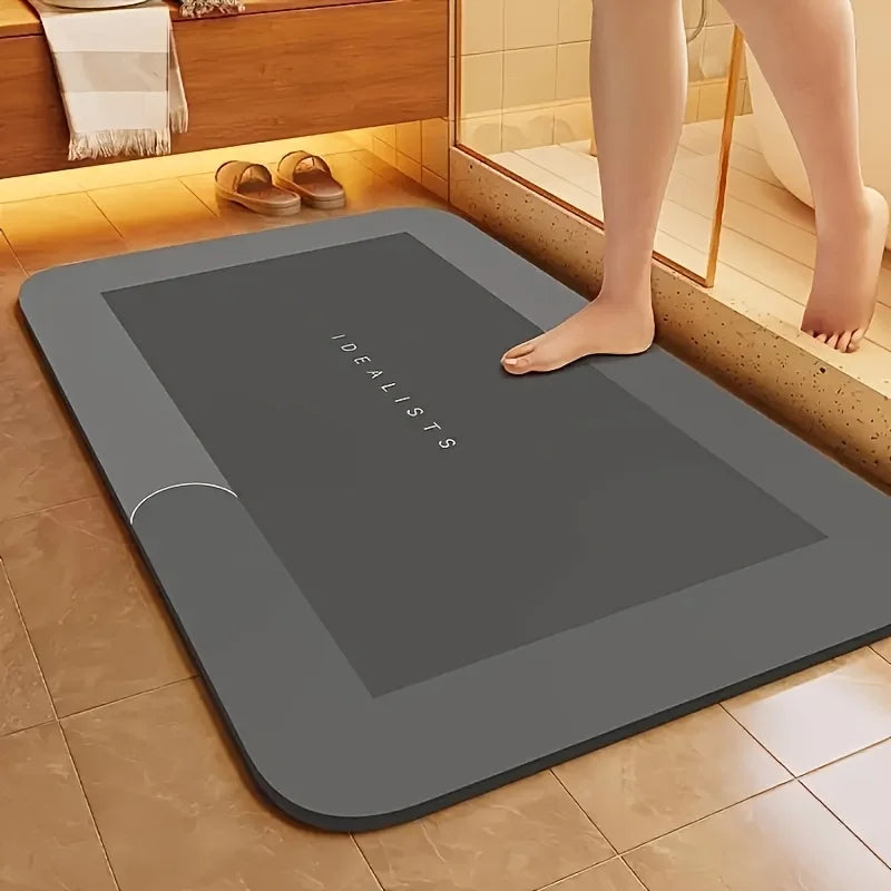 Diatomaceous Earth Bath Mat Super Absorbent Non Slip Fast Drying Floor Mat