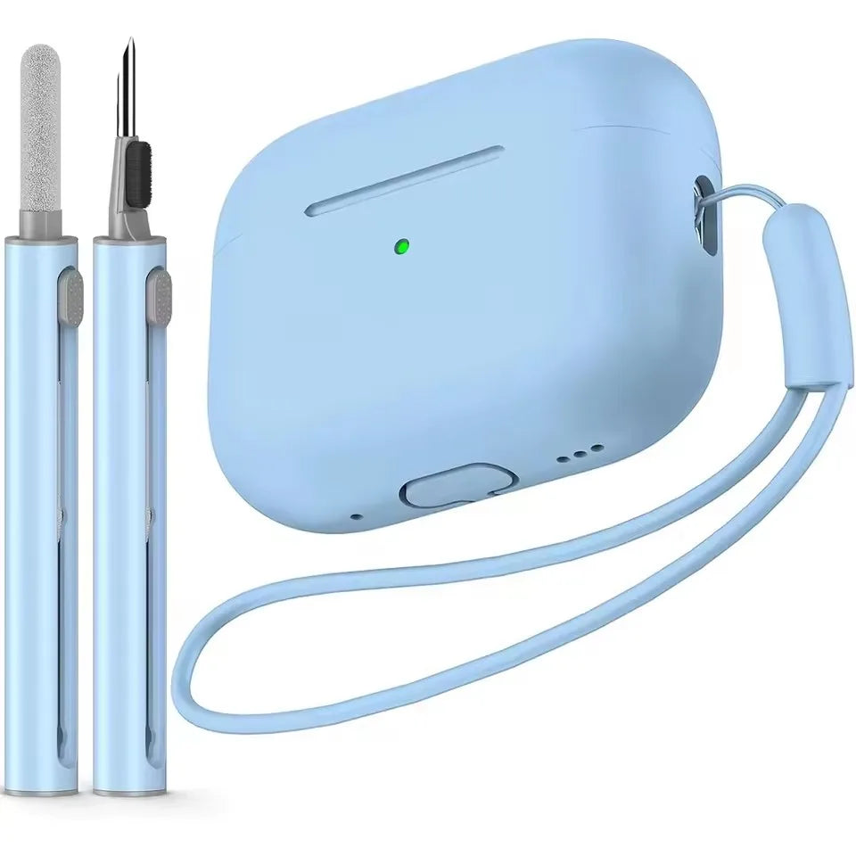 AirPods Pro 2 Case with Cleaning Pen Kit Silicone Protective Cover for AirPods Pro 1 2 Shockproof Wireless Charging Earbuds Case