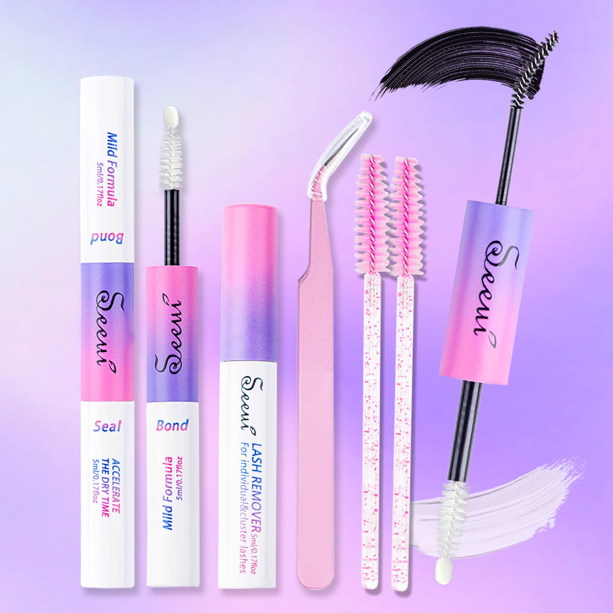 Eyelash Glue & Seal Kit – Strong Hold Lash Bond for Cluster Lashes, Long Lasting & Waterproof