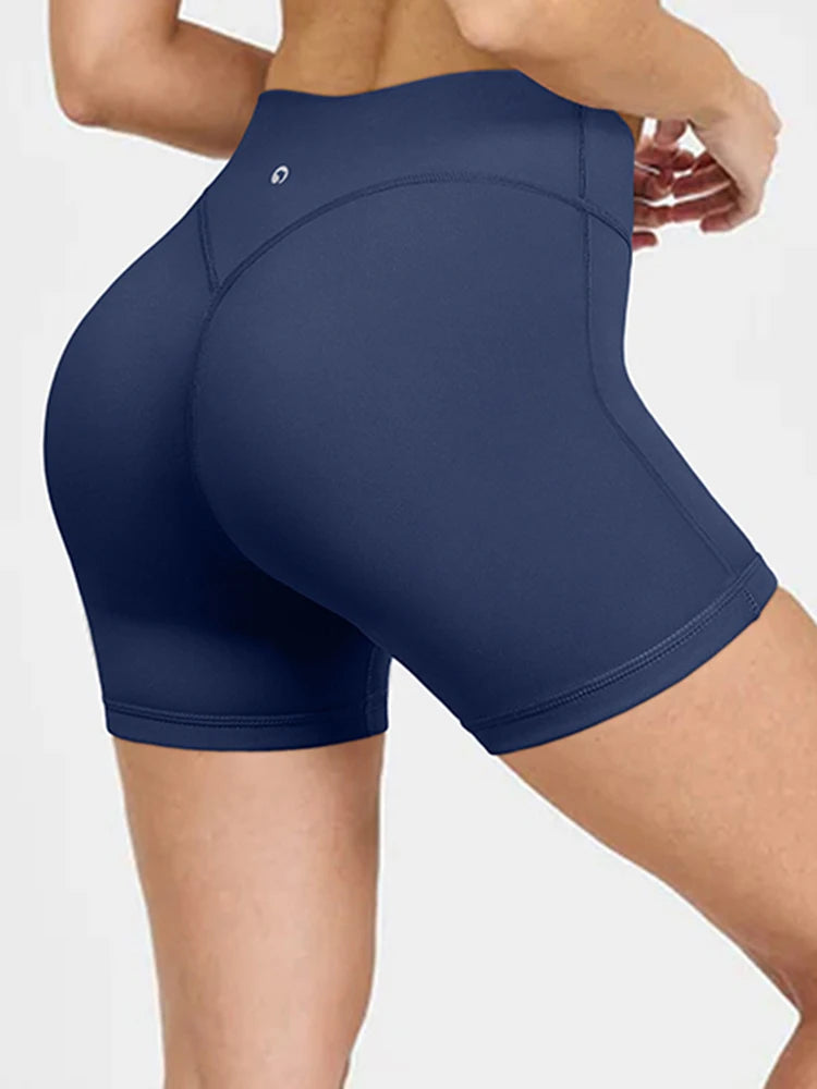 Women’s High Waist Breathable Yoga Shorts Elastic Running Gym Workout Shorts