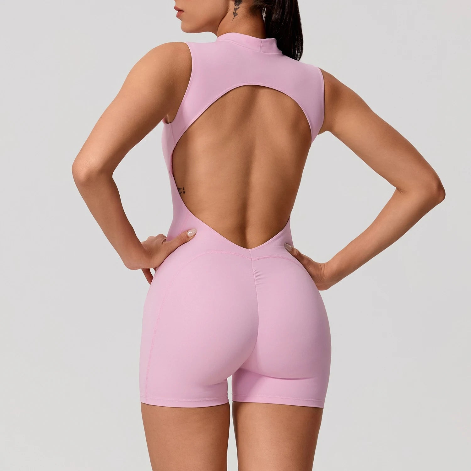 Women Sleeveless Yoga Jumpsuit High Stretch Gym Fitness Bodysuit Butt Lift Sportswear