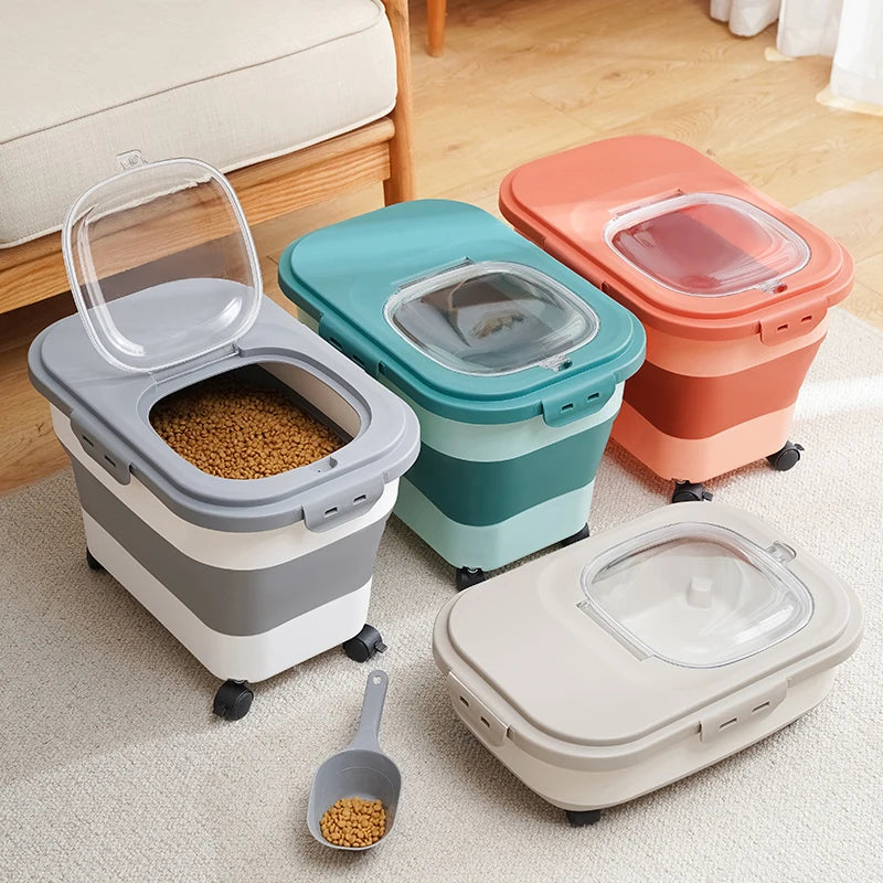 Pet Food Storage Container Airtight Collapsible Dog Cat Food Box 13/33LB