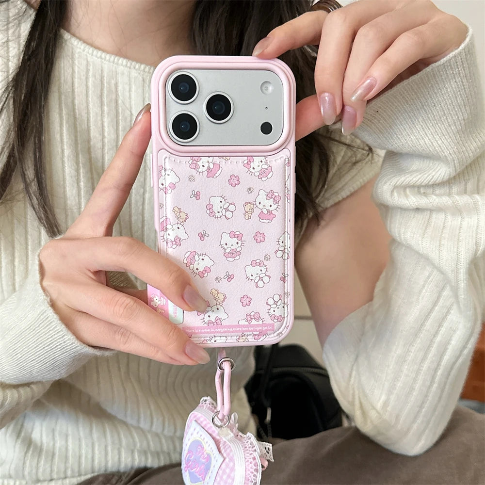 Pink Hello Kitty Flower Shockproof Silicone iPhone Case