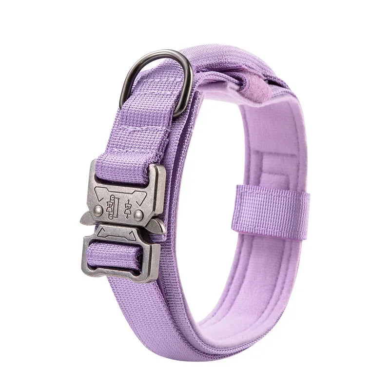 Tactical Dog Collar with Leash Attachment for Medium Large Dogs Training