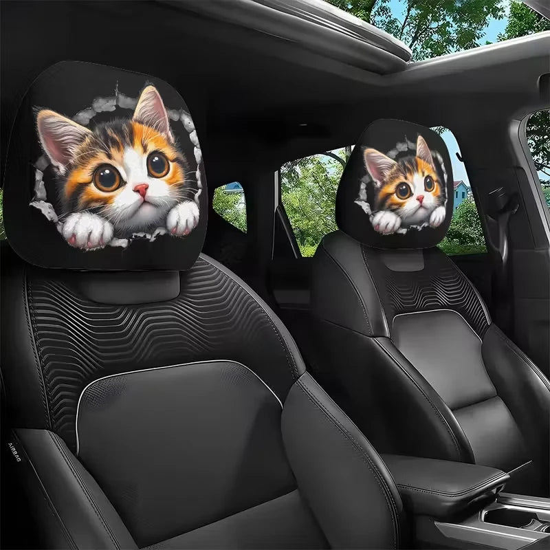 Funny Car Headrest Cover Cartoon Eyes Seat