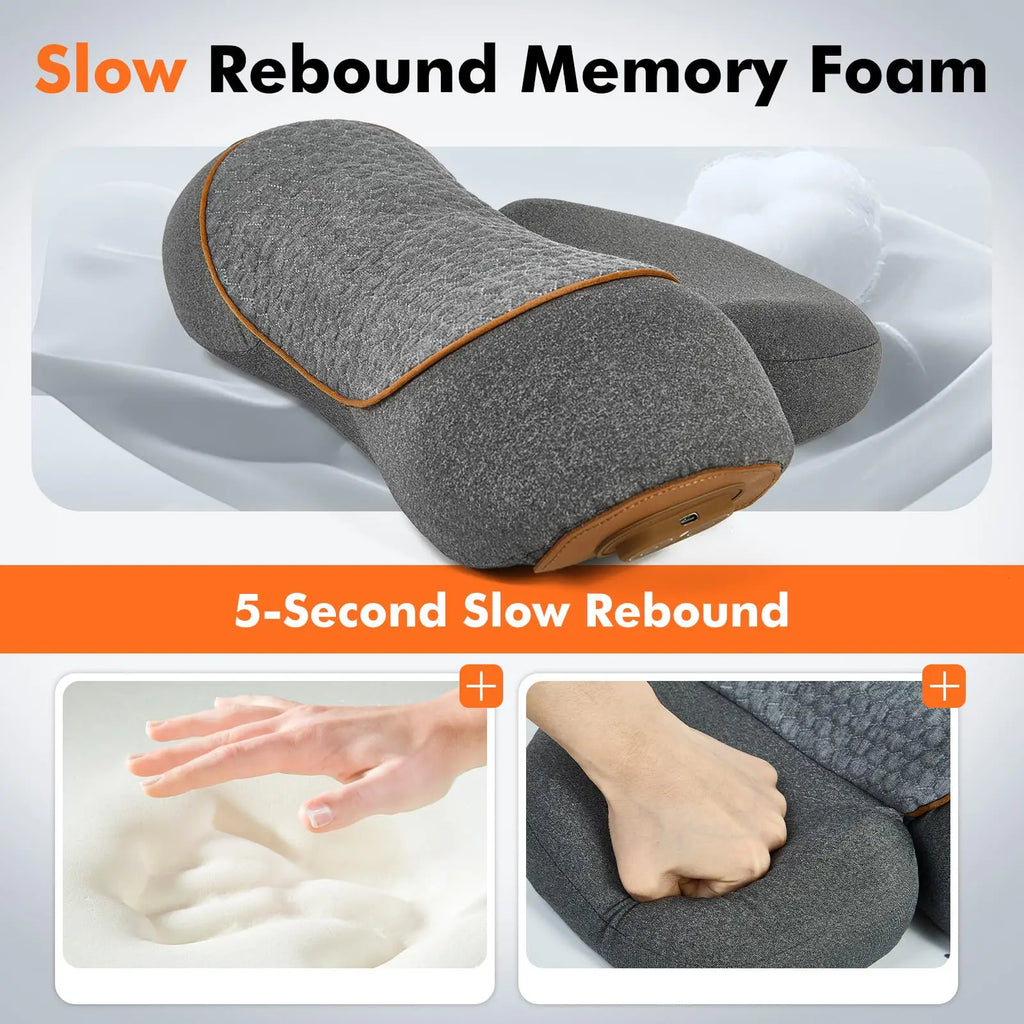 Electric Neck Massager Pillow Cervical Traction Device Heat Therapy Vibration Neck Pain Relief Shoulder Relaxer