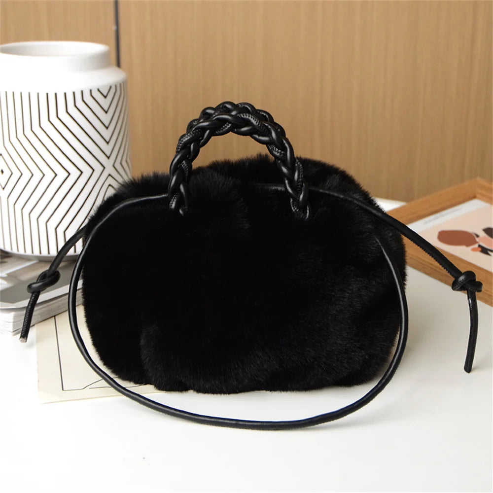 Women Pumpkin Plush Crossbody Shoulder Bag