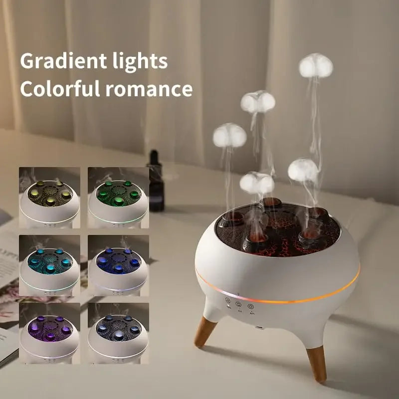 Jellyfish Air Humidifier 250ml Essential Oil Diffuser Remote 7 Color Night Light