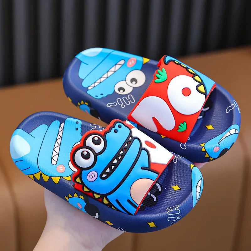 Kids Dinosaur Slide Sandals Cartoon Anti-Slip Summer Beach Slippers Cute Indoor Outdoor Shoes for Boys and Girls