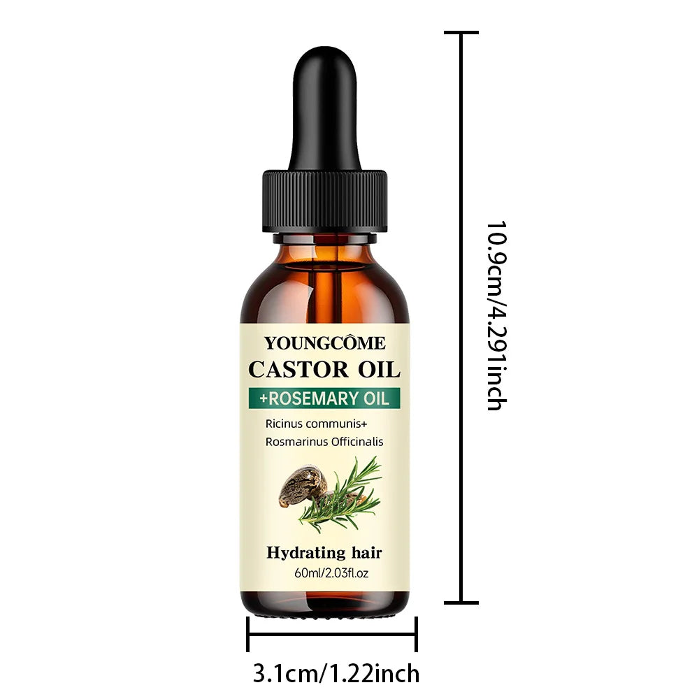 Castor & Rosemary Hair Oil for Growth Thickness Shine Anti Hair Loss Care