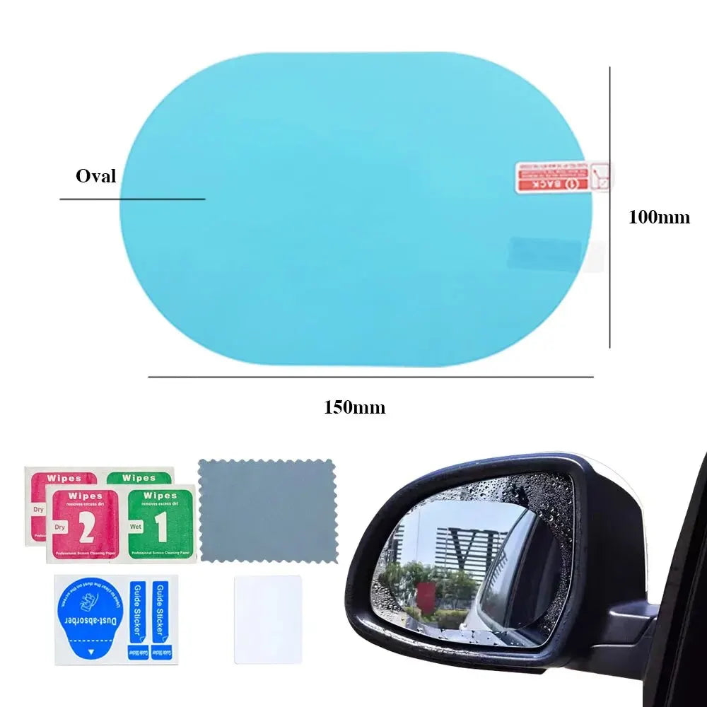 Universal Car Rearview Mirror Anti Fog Anti Glare Rainproof Film Cover Set