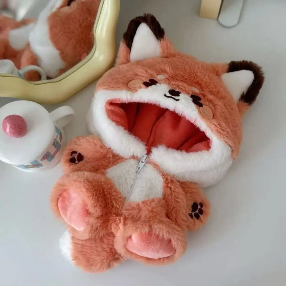 20cm Cotton Doll Animal Onesie Outfit Fox Bunny Costume Clothes
