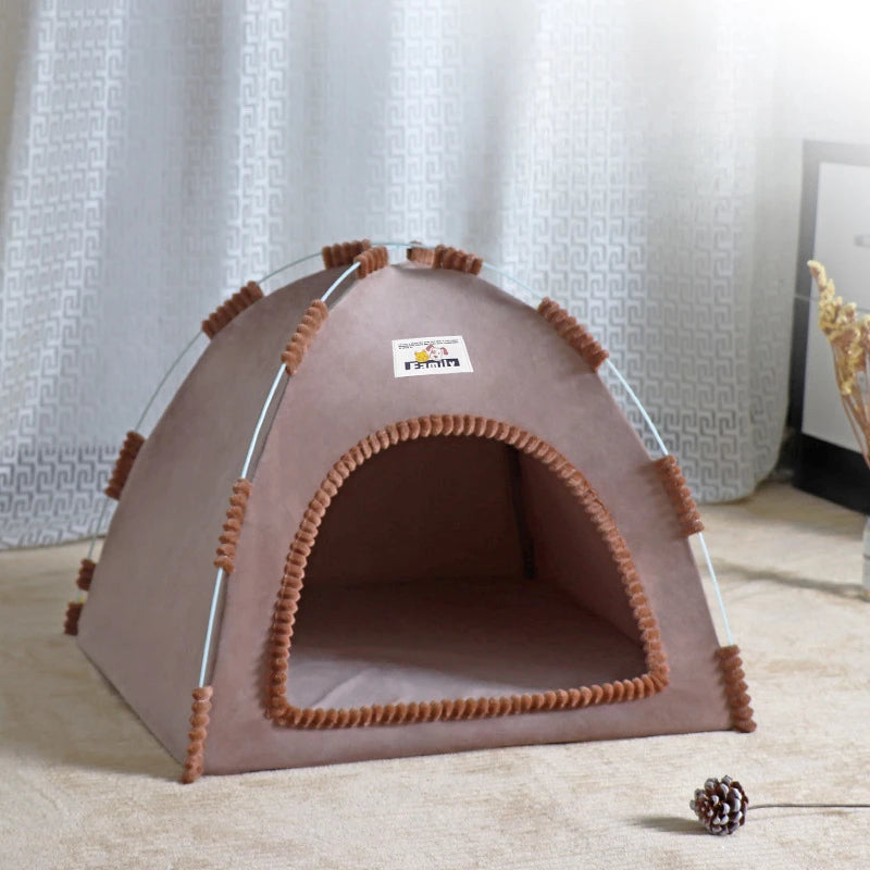 Foldable Cat House Pet Tent Four Seasons Portable Breathable Dog Cat Nest Bed