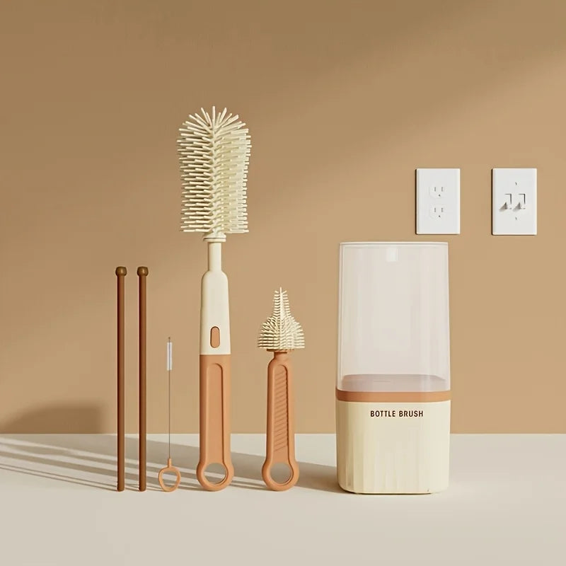 Baby Silicone Bottle Brush Portable Cleaning Set