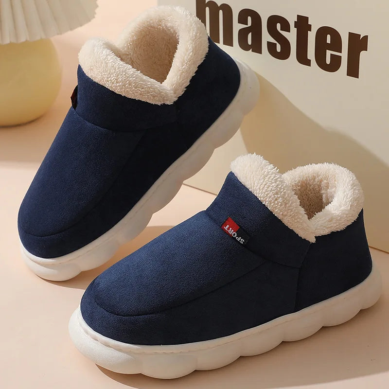 Cozy Plush Slippers Warm Fleece Lined Indoor House Shoes Soft Comfortable Winter Slippers for Men Women