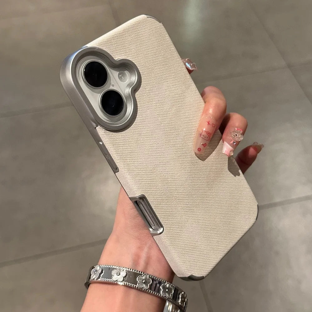 Denim Fabric Soft Shockproof Bumperi iPhone Case