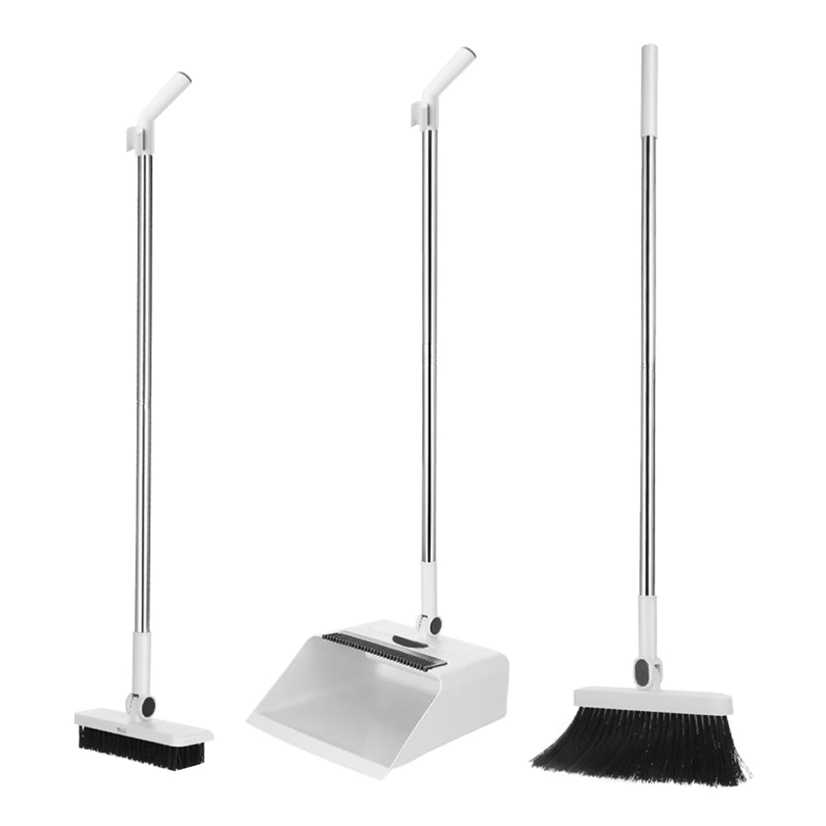 3 in 1 Broom and Dustpan Set Long Handle Floor Cleaning Brush Home Use