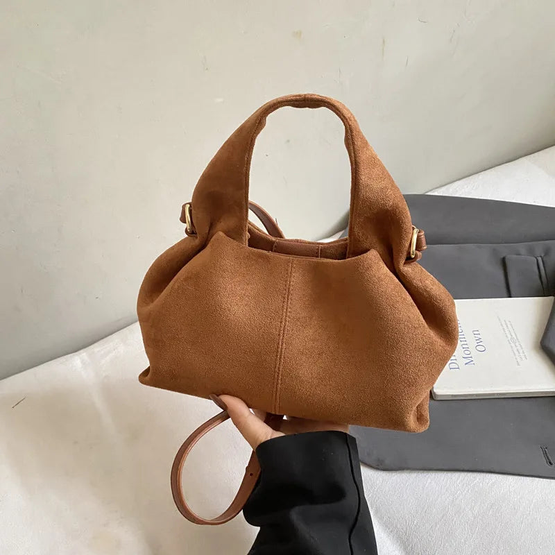 Women Cloud Dumpling Shoulder Bag French Style Retro Crossbody Handbag