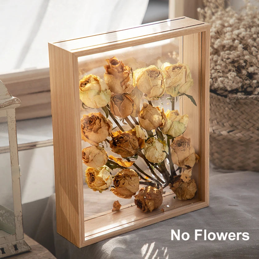 Deep Shadow Box Frame 4cm Wooden Display Case for Flowers Crafts 3D Picture