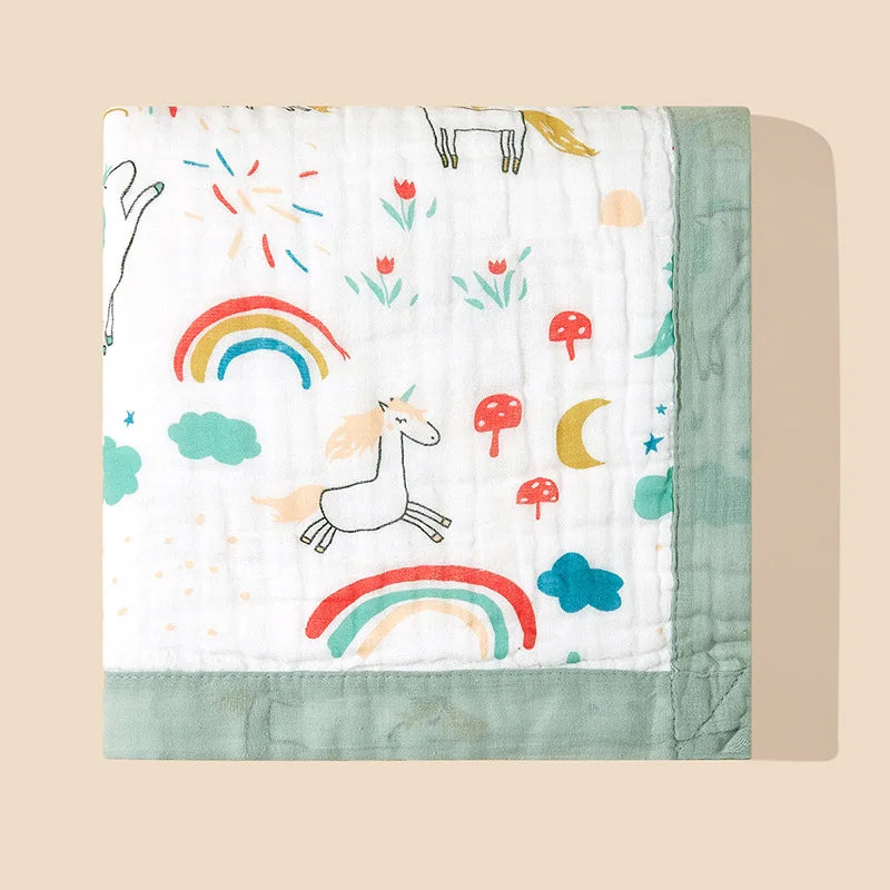 Baby 6 Layer Cotton Gauze Blanket Breathable Newborn Swaddle Bath Towel