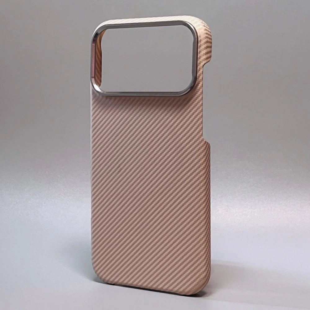 Kevlar Texture Magnetic Shockproof Metal Lens iPhone Case