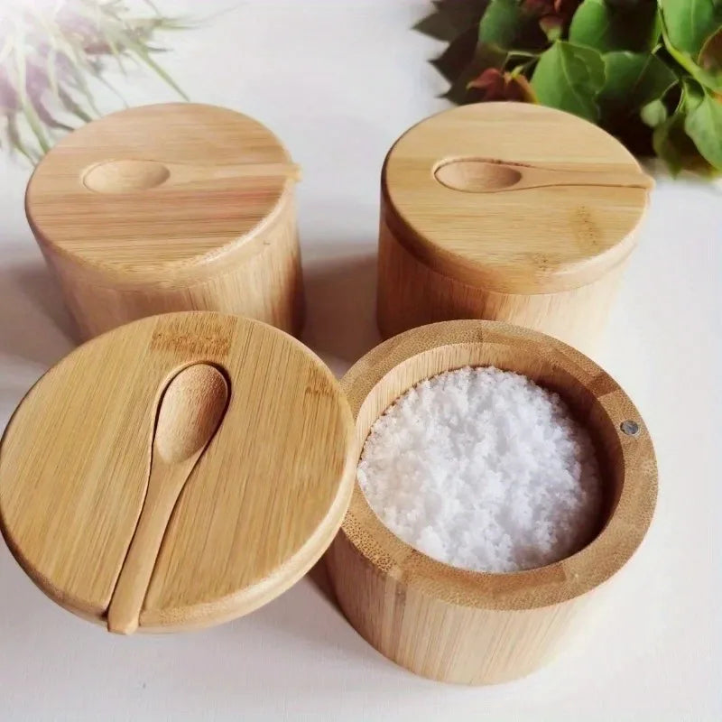 Salt Seasoning Jars Pepper Jar Bamboo Condiment