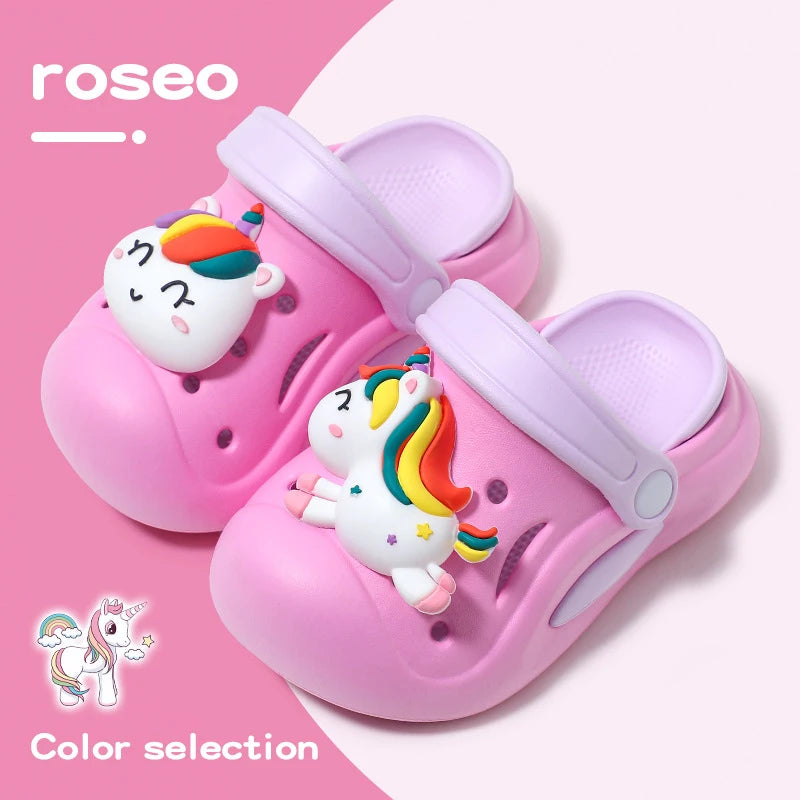 Kids Unicorn Clogs Sandals Anti-Slip Summer Beach Shoes Cute Cartoon Garden Shoes for Girls