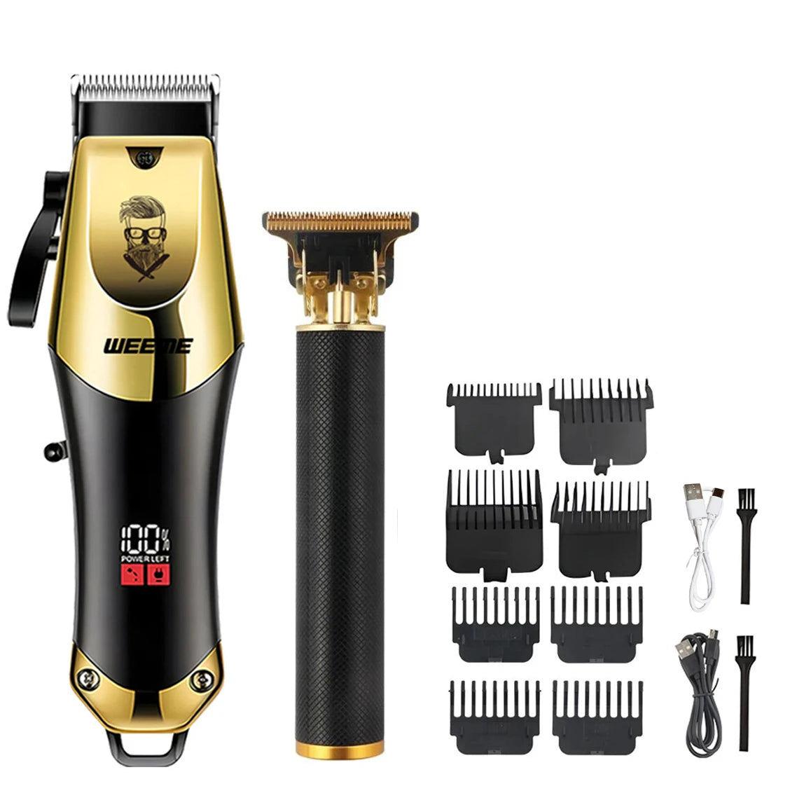 T9 Vintage Hair Clipper & Beard Trimmer Rechargeable Grooming Kit for Men