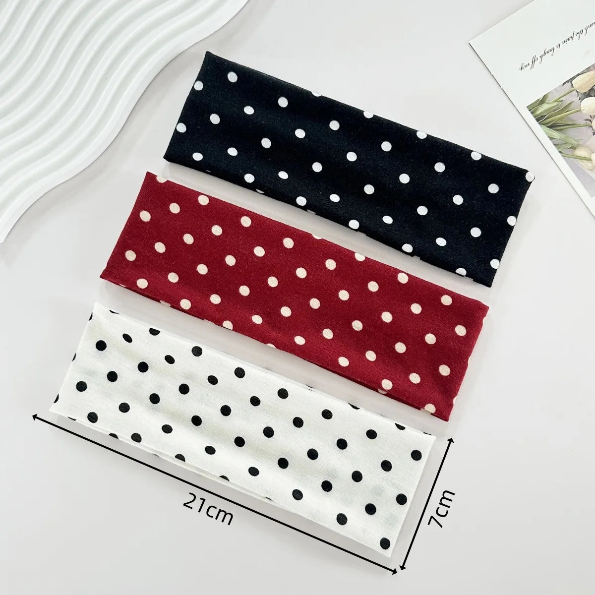 Polka Dot Yoga Headband Sweat Absorbent Sports Hairband
