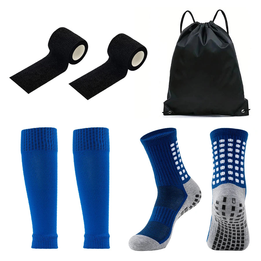 Non Slip Football Socks Drawstring Bag Set Sports Running Basketball Socks Men Women