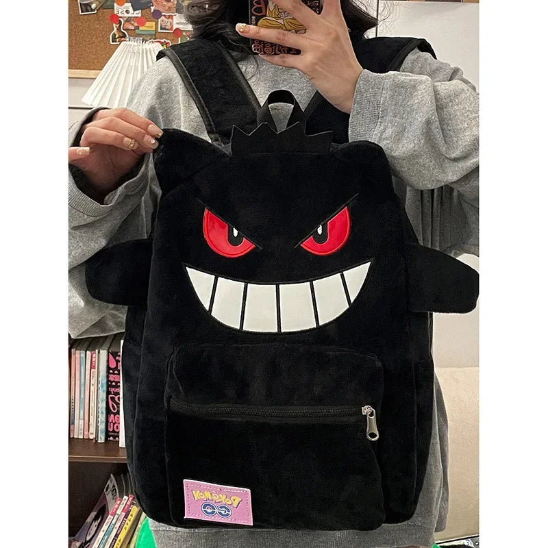 Cute Purple Ghost Cartoon Backpack Large Kawaii Storage Bag