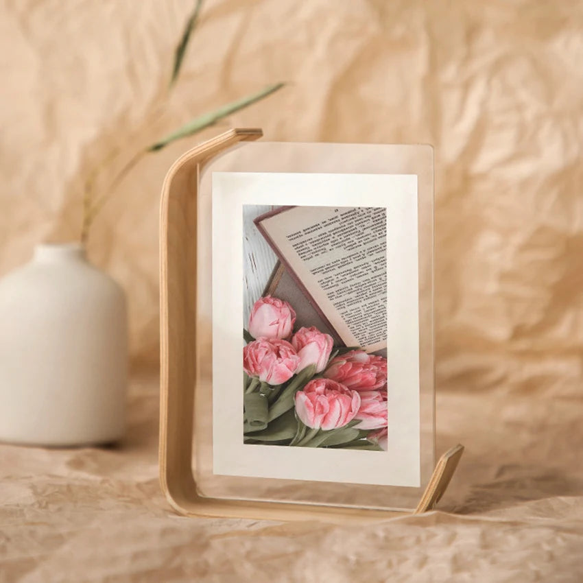 Acrylic Wooden Photo Frame Herbarium DIY Picture Frame for Wedding Decor