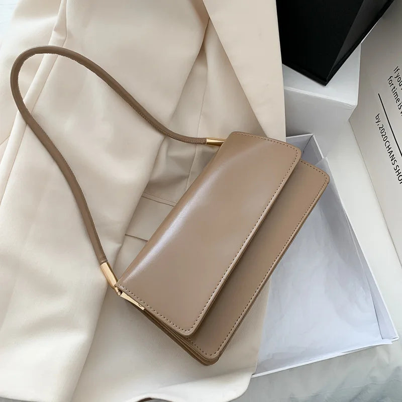 Women Crossbody Underarm Bag Fashion Shoulder Handbag Solid Color 2026