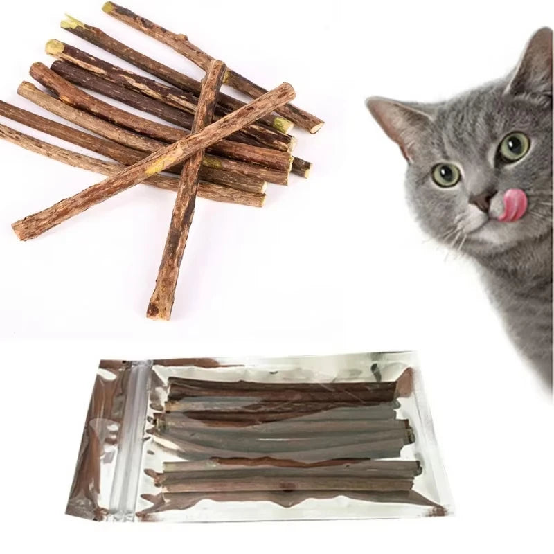 Catnip Chew Sticks 20pcs Natural Cat Toys for Teeth Cleaning