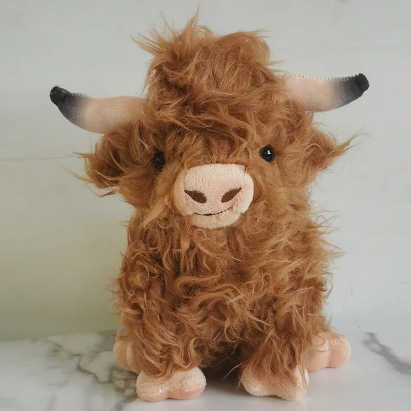 Highland Cow Plush Toy Fluffy Stuffed Animal Doll