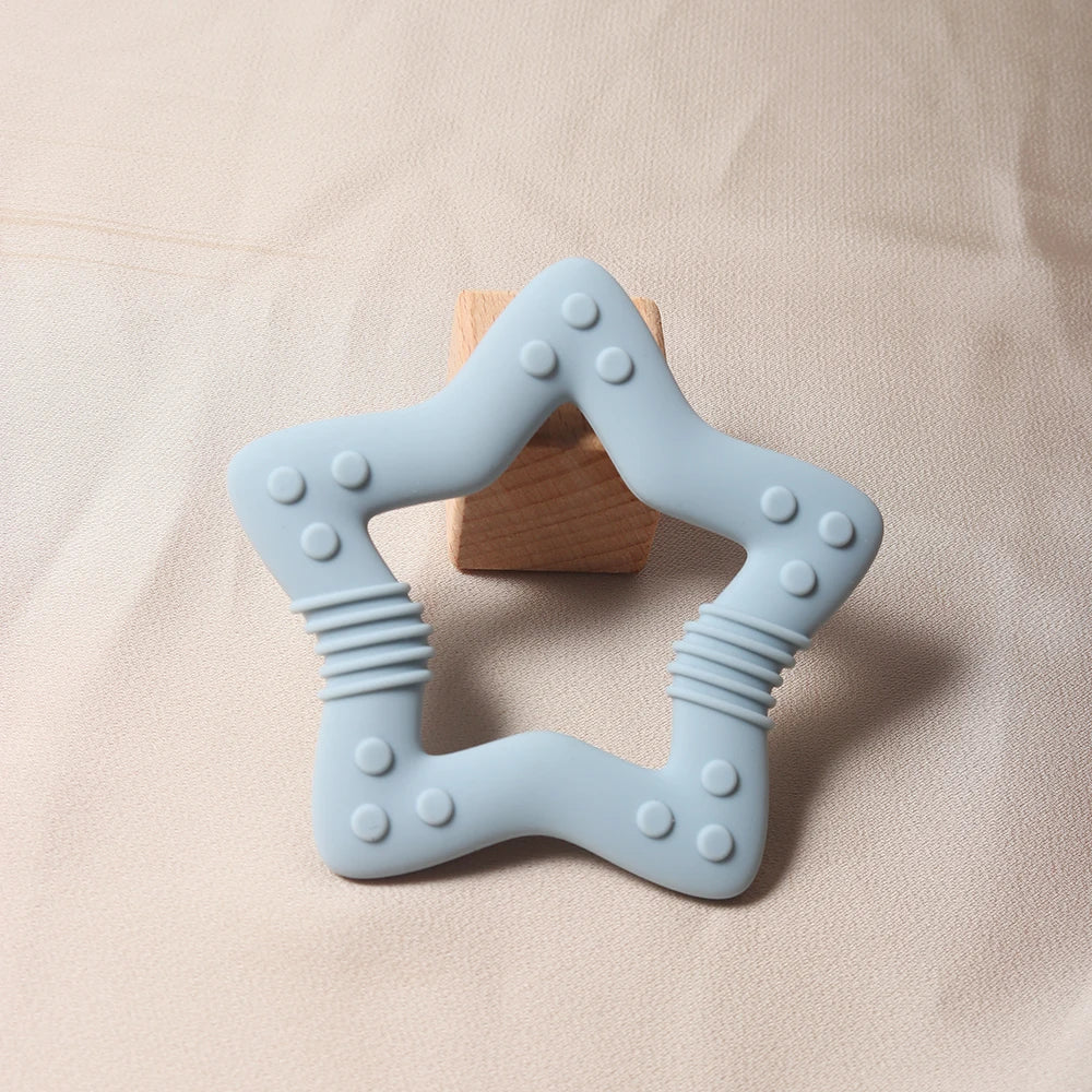 Food Grade Silicone Baby Teether Star Heart Teething Toy