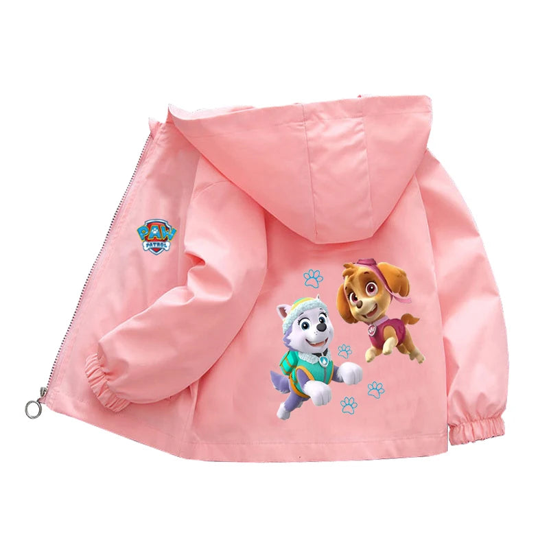 Kids Cartoon Rescue Pup Hooded Jacket Spring Autumn Sports Coat 1 to 10 Years