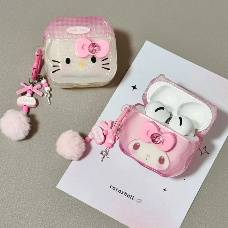 Hello Kitty AirPods Case Protective Cover with Keychain