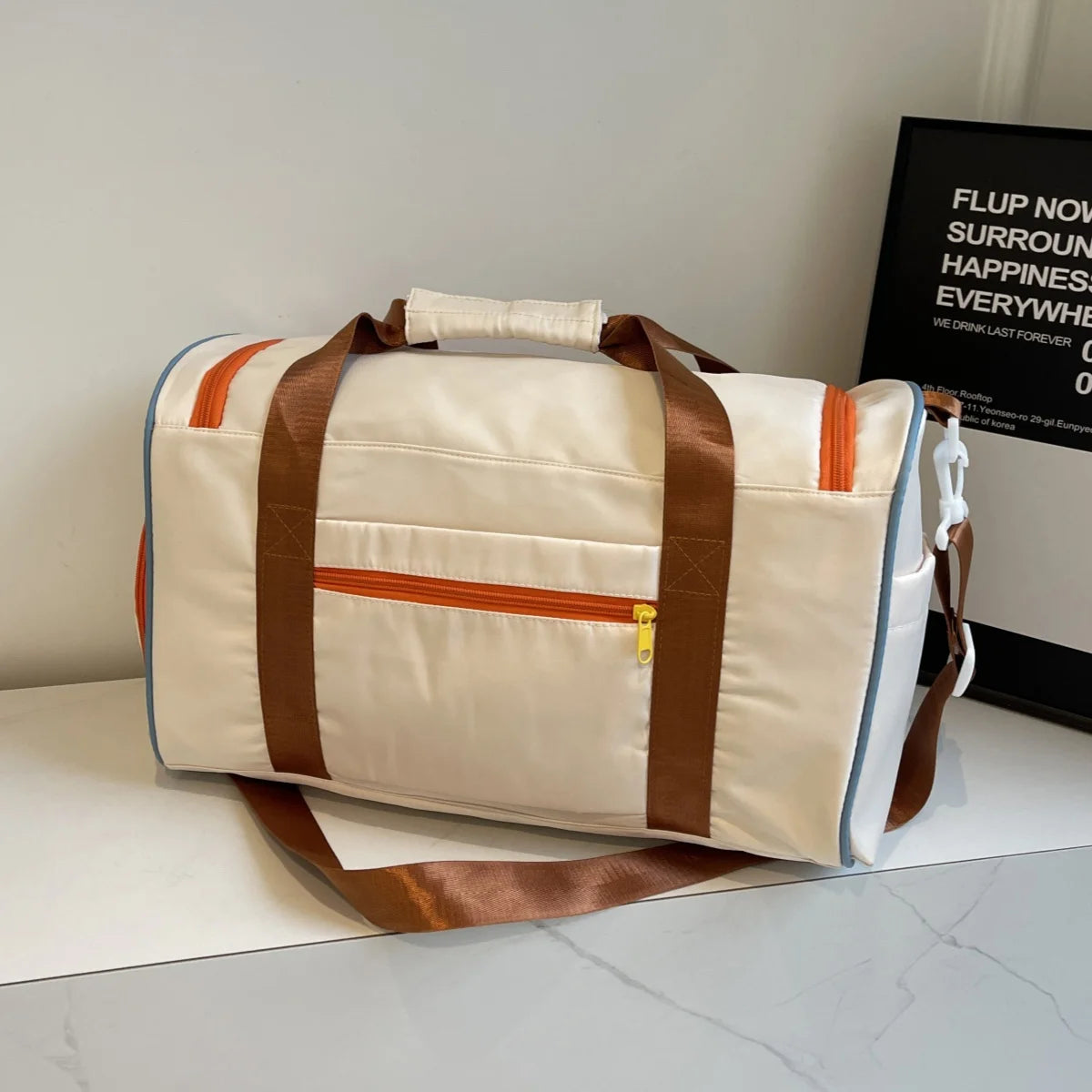 Unisex Travel Duffel Bag Gym Fitness Yoga Sports Bag Shoulder Crossbody Tote with Shoe Compartment
