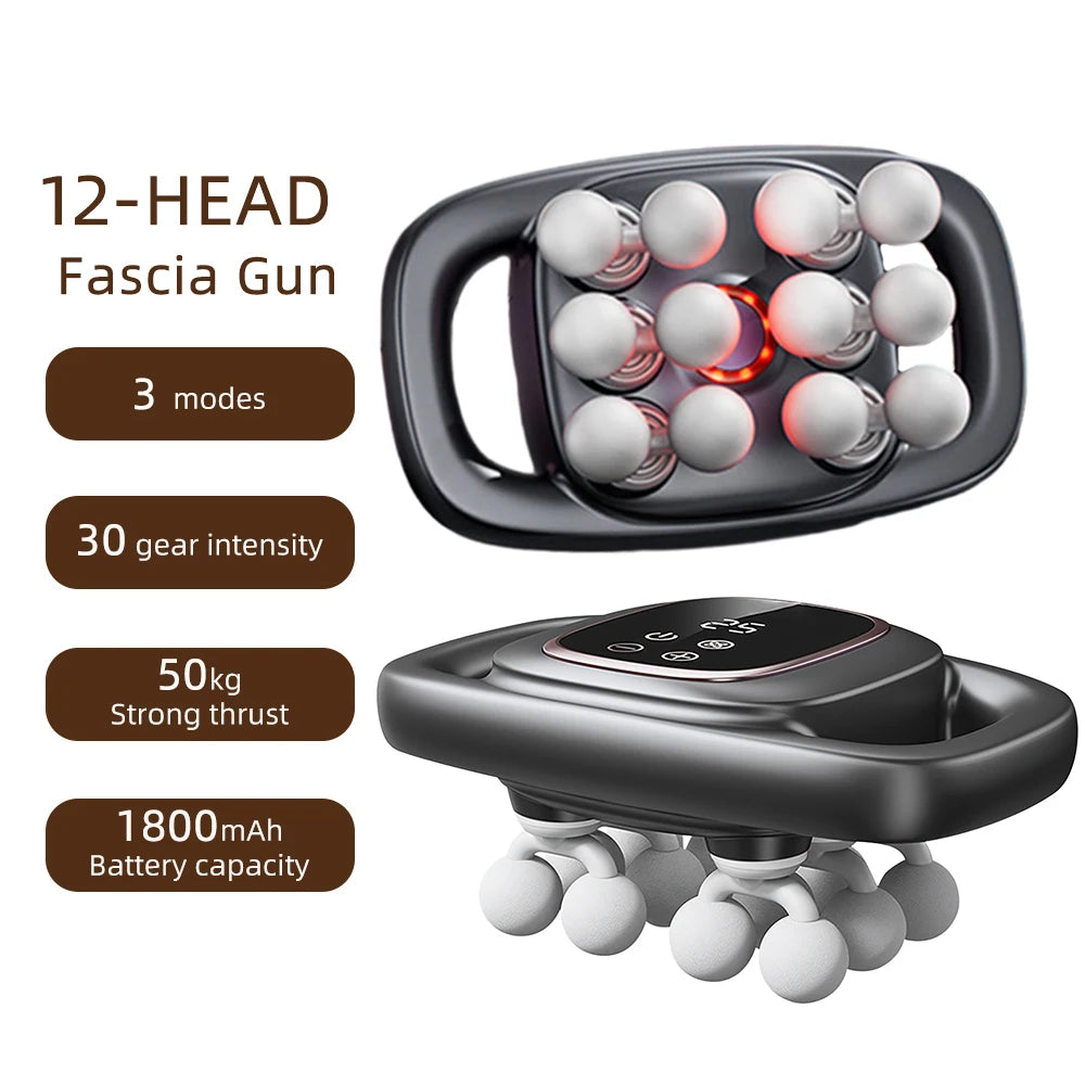42 Heads Massage Gun Deep Tissue Muscle Massager High Frequency Body Fascia Gun for Back Neck Shoulder