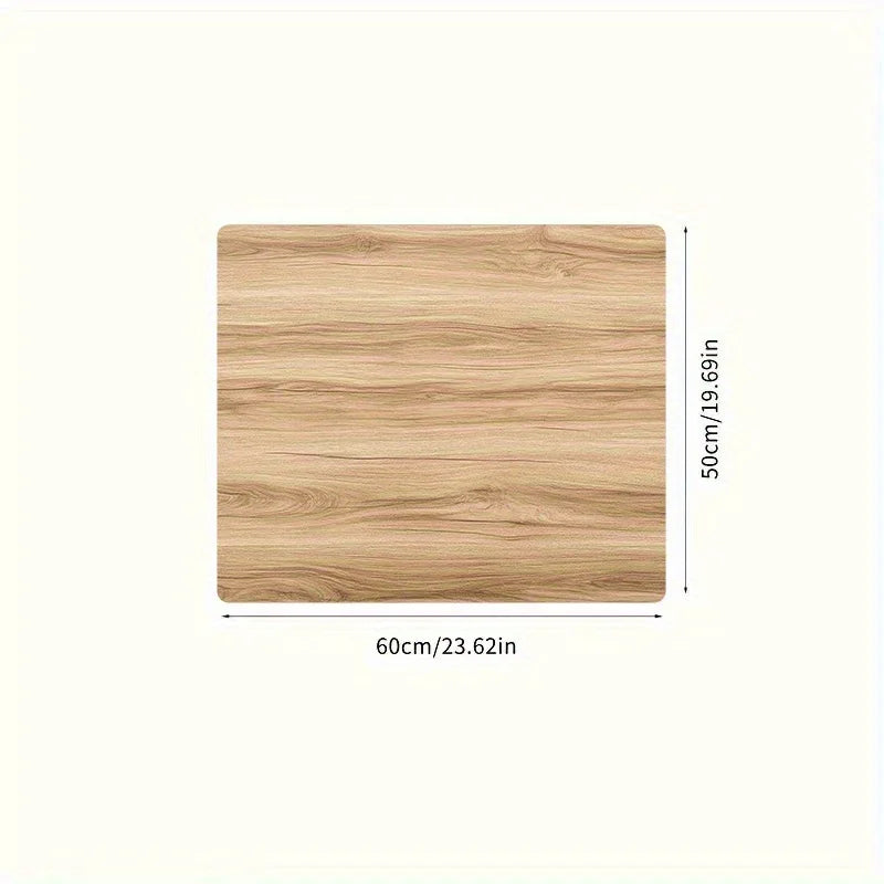 Wood Grain Washing Machine Cover Mat Non Slip Absorbent Quick Dry Protector