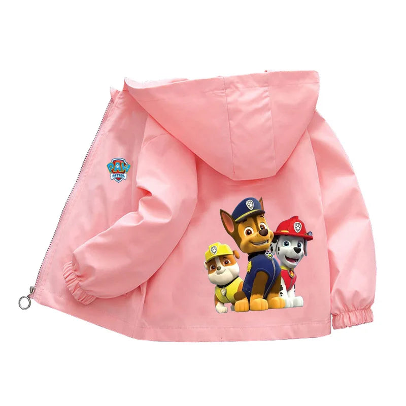 Kids Cartoon Rescue Pup Hooded Jacket Spring Autumn Sports Coat 1 to 10 Years