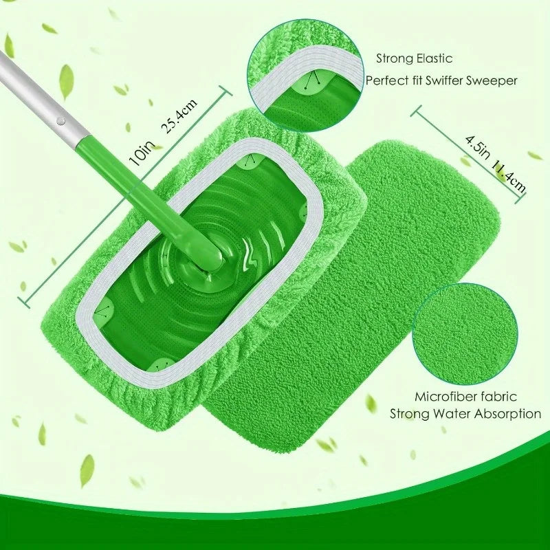 Reusable Mop Pads 4PCS Ultra Fine Fiber High Absorbent Cleaning Replacement Pads